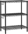 Folews 3-Tier Metal Shelf for Storage, Wire Shelving Unit Storage Rack Organizer Steel Utility Shelf for Kitchen Office Garage Pantry Laundry Organization(13.4D x 23.2W x 29.7H Inches)