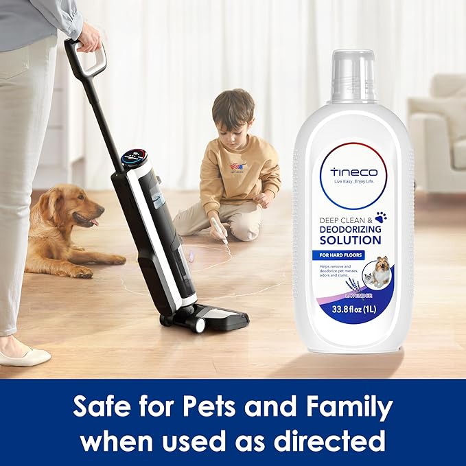 Tineco Floor Cleaning Solution 1L (33.8oz), Lavender Scent, Deep Cleaner for Multi-Hard Floors, Compatible with iFLOOR & FLOOR ONE S3/S5/S6/S7/S9 Artist & S6/S7/S9 Master Series, Non-Steam Compatible