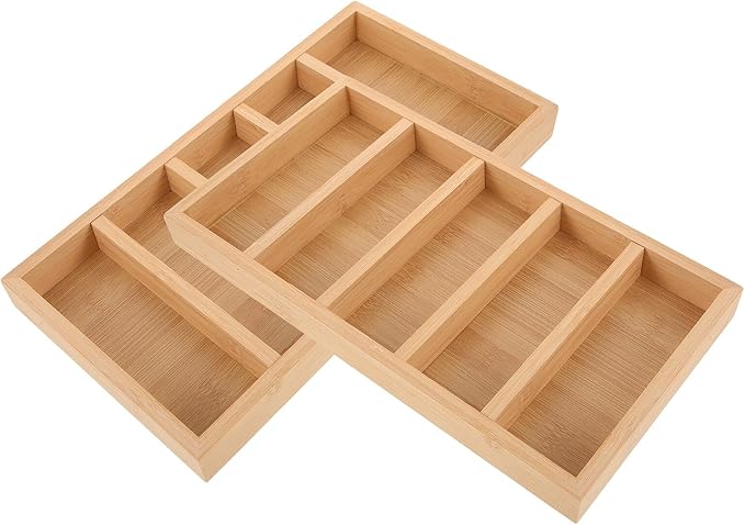 Ciieeo 2-pcs Eyeglasses Organizer Tray with 5 Compartments Sunglasses Storage Display Case Eyewear Holder for Home and Office