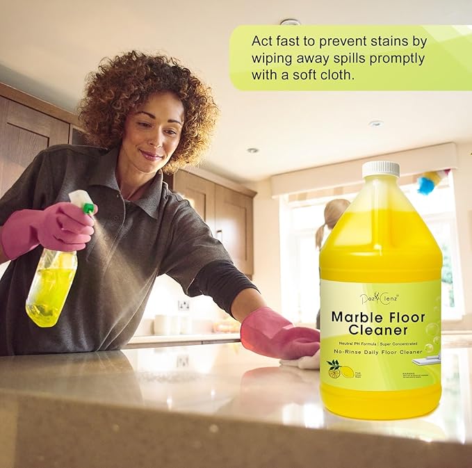 Marble & Stone Floor Cleaner | Concentrated Daily Formula (1 Gallon) | pH Neutral, Streak-Free | Safe for Marble, Travertine, Limestone, Granite, Terrazzo & More | Cleans & Refreshes.