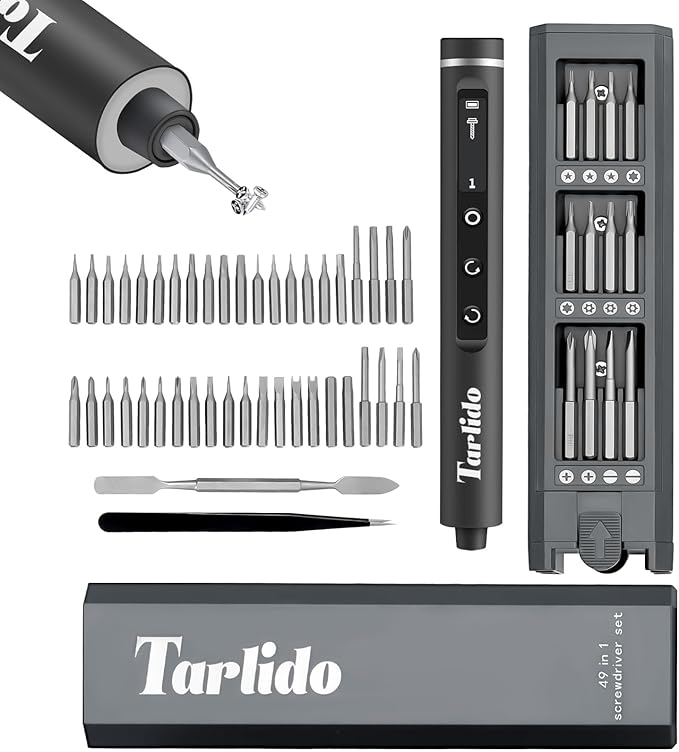 Electric Screwdriver, 4V Precision Screwdriver Set, 49-in-1 Cordless Power Screwdriver, USB-C Cable, Max 3.5 N.m Torque, Compact Magnetic Tool for Phone Camera Laptop Electronics Home Repair