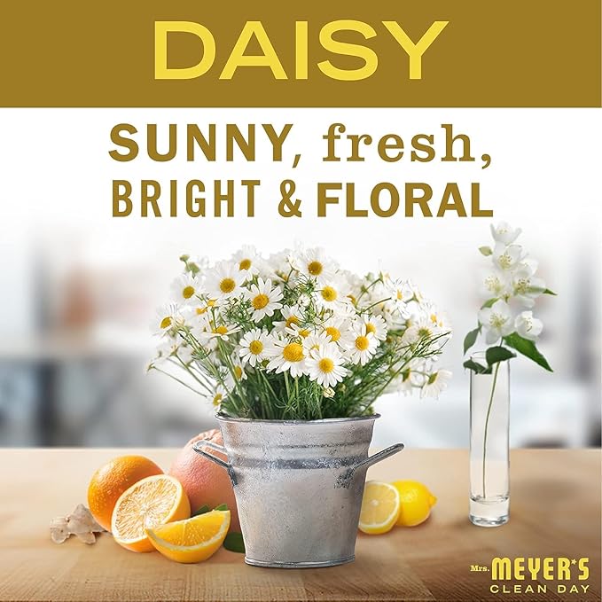 Mrs. MEYER'S Variety, 1 Room Freshener, 8 OZ, 1 Liquid Dish Soap, 16 OZ, 1 Liquid Hand Soap,12.5 OZ, 1 Multi-Surface Cleaner 16 OZ, 1 CT (Daisy)
