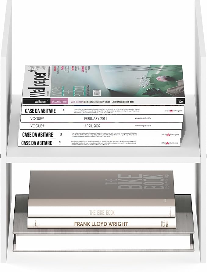 Furinno Cubicle Cube Insert, H-Shelf Cube Organizer, 2-Tier Shelf Accessory, Fits into Furinno Triple Thick Cubes, IKEA Kallax, for Organizers and Storage, White