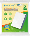 TICONN 2PK Plastic Mattress Bag for Moving Storage, Waterproof Mattress Protector Cover, Heavy-Duty Mattress Moving Supplies (4 mil, Twin)