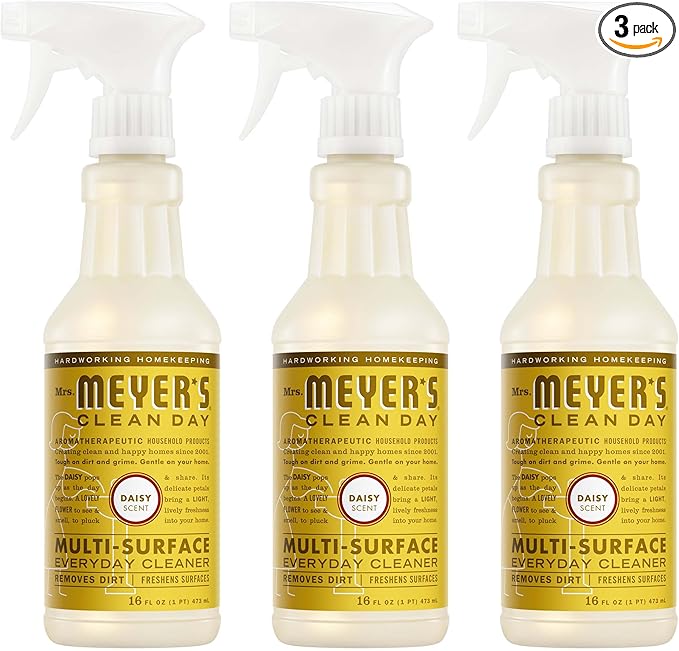 MRS. MEYER'S CLEAN DAY Multi-Surface Everyday Cleaner, Daisy Scent, 16 Fl Oz Bottle - 3 Pack
