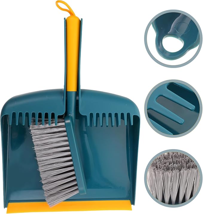 Hand Broom and Small Dustpan Set, Compact Broom Dustpan Cleaning Tool for Home and Car Interior, Portable Sweeping Accessory for Kitchen and Indoor Use