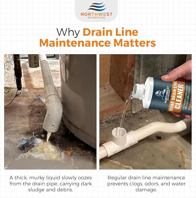 AC Drain Line Cleaner and Unclogger - Air Conditioner Cleaner Prevents Build-Up for AC Units, Dehumidifiers, Ice Machines, & More (32 ounces)