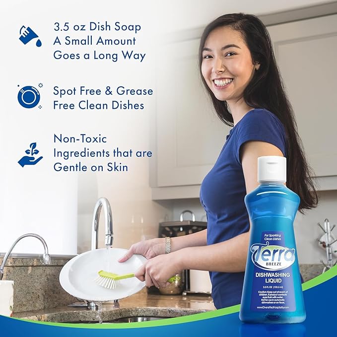 Hotel Liquid Dish Soap | Dishwashing Liquid Detergent - Travel Essentials for Hospitality & Vacation Rentals | 3.5 oz Travel Size Dish Detergent Kitchen Soap (Case of 72)