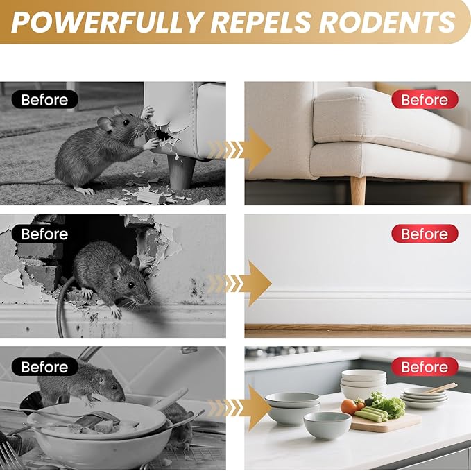36 Balls Rodent Repellent, Peppermint Oil to Repel Mice and Rats, Mouse Repellent for Indoor and Outdoor,Natural Rodents Deterrent to Keep Mice, Rats and Squirrels Away Your Home