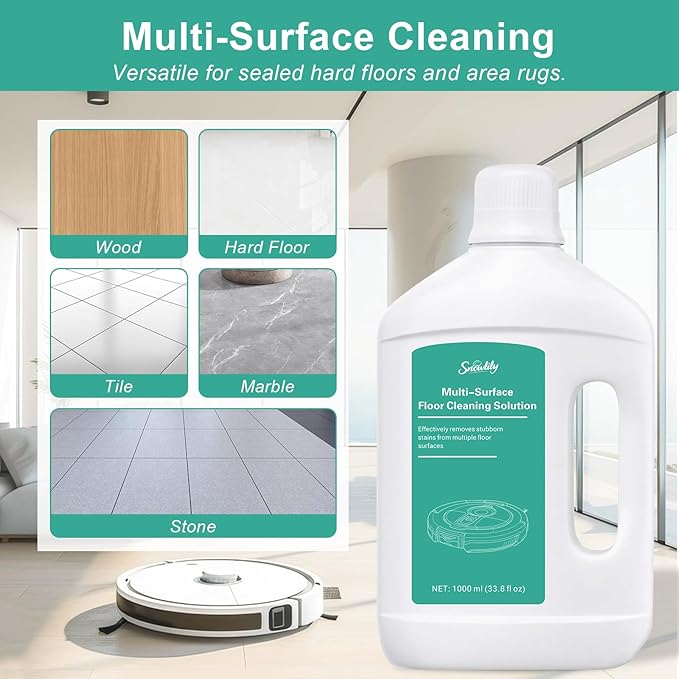 33.81 fl oz/1L Floor Cleaning Solution Compatible with Dreame Wet & Dry Vacuum, No residue & Pet-friendly, Household Floor Cleaners Suitable for Robot Vacuum Cleaners and Floor Mops, Original Scent