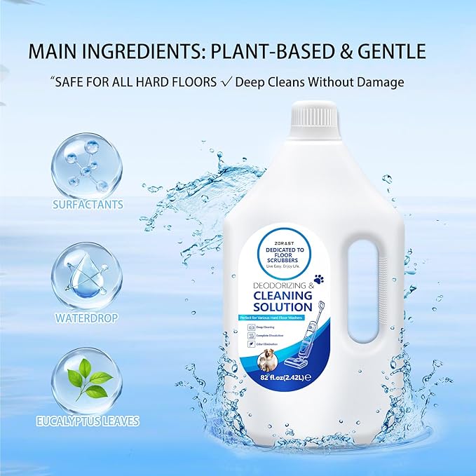 Floor Cleaning Solution, 82 Fl Oz , Deep Cleans for Multiple Hard Floors, Compatible with Tineco S3/S5/S7 Pro & iFloor 3/5 (No Steam), Deep Deodorization Pet-Friendly, Stain-Busting & Fresh-Scented
