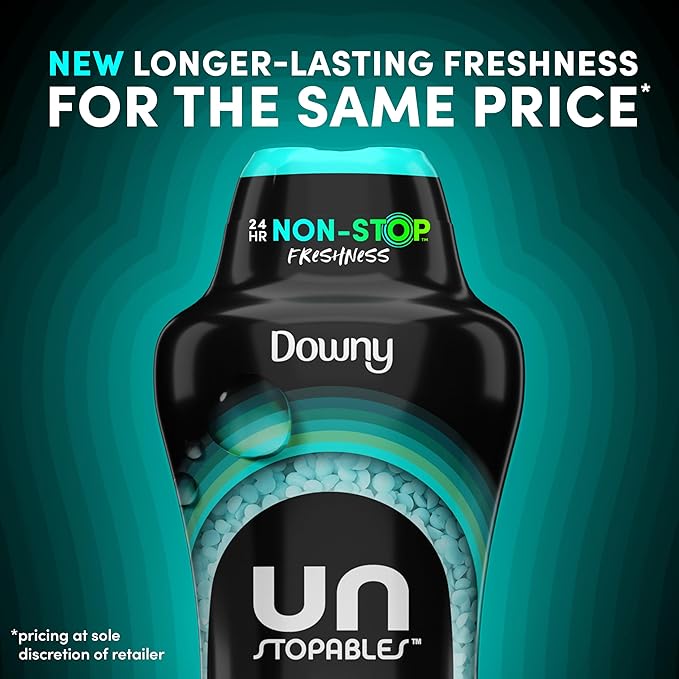 Downy Unstopables In Wash Scent Booster Beads, Fresh Scent, 24 oz, Laundry Beads For Odor Protection, Downy Scent Booster Beads, Laundry Scent Boosters