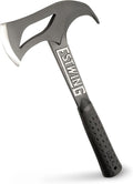 ESTWING Hunter's Axe - 14.25" USA Made Forged Steel Hatchet with Gut Hook & Shock Reduction Grip - EBHA