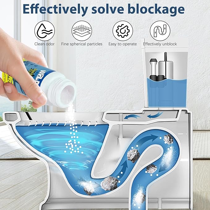 4Pcs Wild Tornado Pipe Dredge, Powerful Sink and Drain Cleaner Powder, Quick Foaming Drain Cleaner for Kitchen, Bathroom & Toilet Pipes