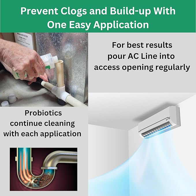 AC Drain Line Cleaner - 4 Pack / 12 Month Supply - Cleans HVAC drain lines, condensate lines, and more