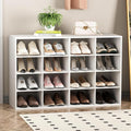 Garden 4 you Shoe Storage Bench, Cubby Shoe Rack with 16 Cubbies, 4-Tier Wood Shoe Rack Organizer, Shoe Organizer Cabinet for Entryway, Hallway, Closet and Garage, White