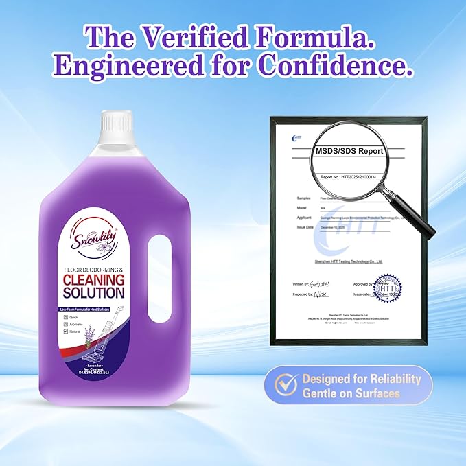 84.53 FL OZ/ 2.5 L Lavender Scent Floor Cleaning Solution Compatible with Tineco，No Residue & Long-lasting Fragrance, Floor Cleaner Refill for All Robot Vacuums & Cordless Floor Washers/Mop Vacuums
