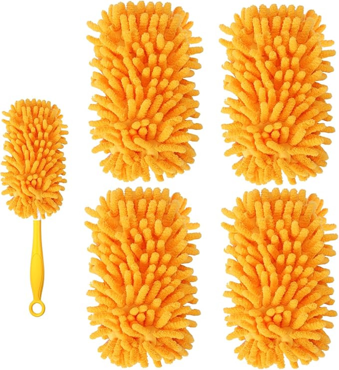 Reusable Duster Refill Compatible with Swiffer Duster Kit - Pet Heavy Duty Duster Refills Fit for Swiffer Extended Handle Duster - Microfiber 360 Duster Refills for Dusting Cleaning, 4 Pack