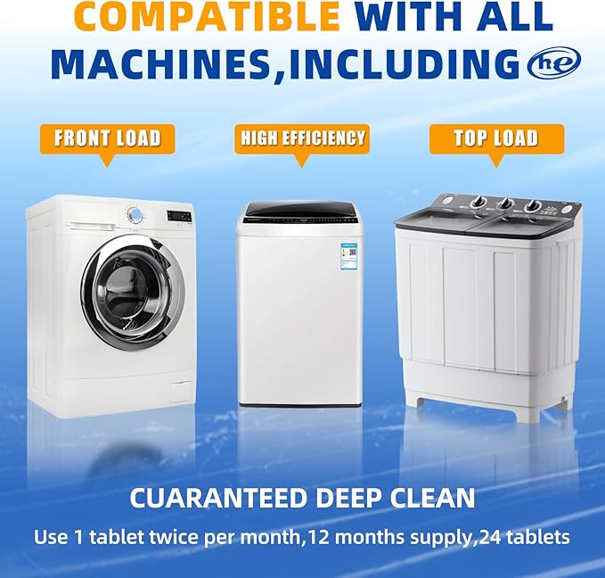 Washing Machine Cleaner Tablets 8 Pack - Washer Machine Cleaner Tablets for Top Loader
