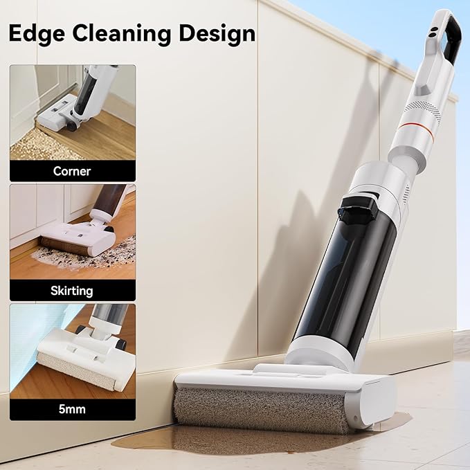 JONR ED20 Pro 4-in-1 Wet Dry Vacuum Cleaner Cordless,17000 Pa Vacuum Suction Power, Self-Cleaning and Automatic Drying with One Click, Intelligent Voice Reminder