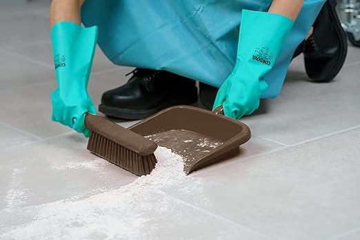 SPARTA Large Handheld Dustpan with Hanging Hole, Heavy-Duty Plastic Dustpan with Wide Lip for Countertops and Surfaces, Plastic, 10 Inches, Brown, (Pack of 12)