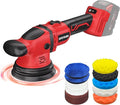 Cordless Buffer Polisher Kit for Milwaukee 18V/M18 Battery (No Battery), 6-Inch Orbital Car Polisher 6 Speed 1800—5500 RPM, 17PCS Polishing Accessories, for Car Polishing/Waxing (Tool Only)