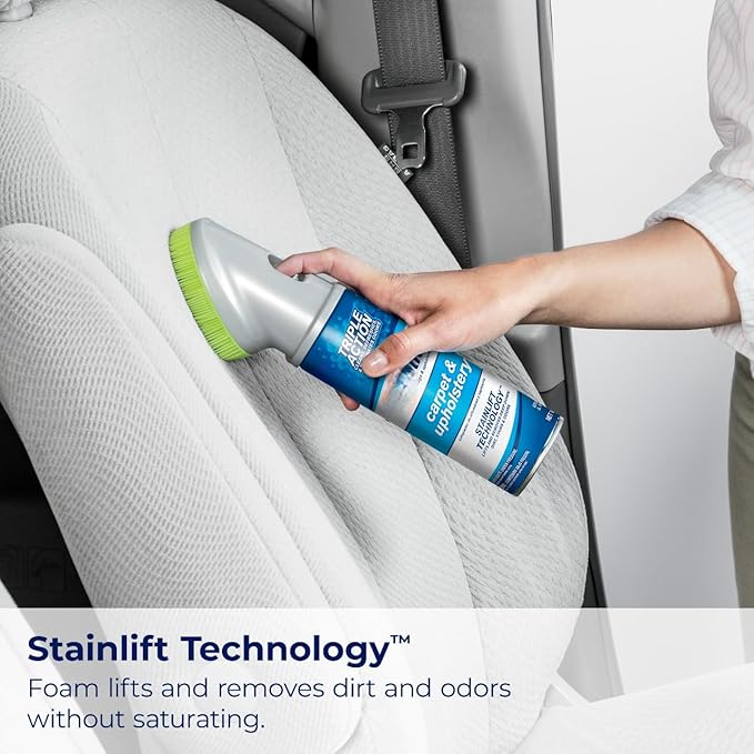 Woo-lite Carpet and Upholstery Foam Cleaner with Built-in Brush, Triple Action Stainlift Technology for Stairs, Fabrics, Pet Odors 12 oz