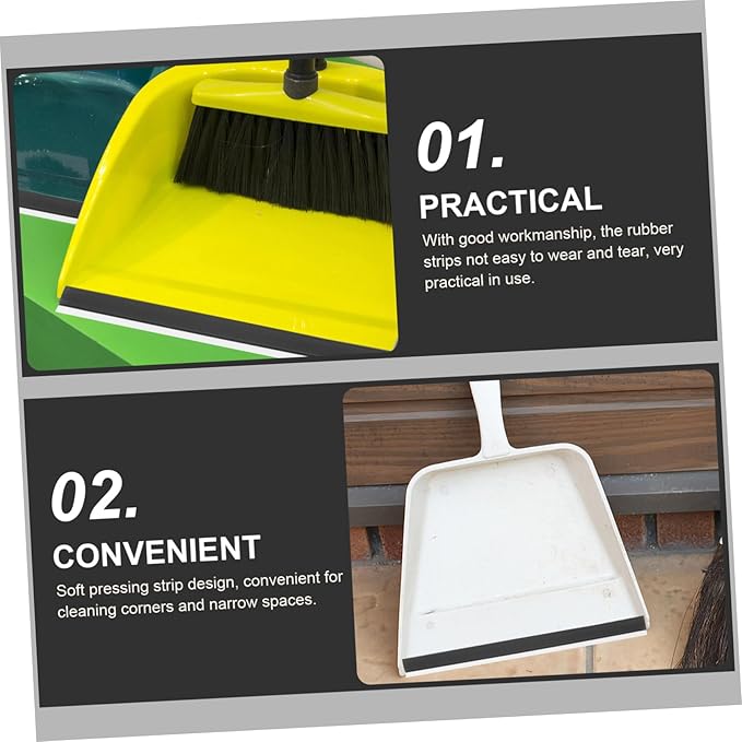 4Pcs Dustpan Rubber Lip Replacement Strips Edge Accessories for Broom Shovel and Garbage Cleaning Tools Easy to Install and Rubber Material