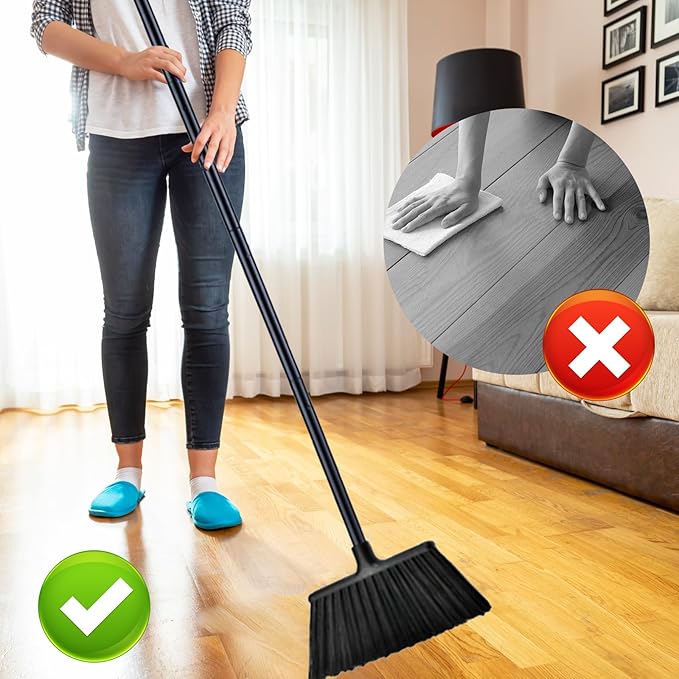 54 Inch Long Metal Handle Household Broom - Adjustable Heavy-Duty Broom for Indoor and Outdoor Cleaning, Suitable for Homes, Garages, Kitchens, Bathrooms, Malls, Offices, and Yards