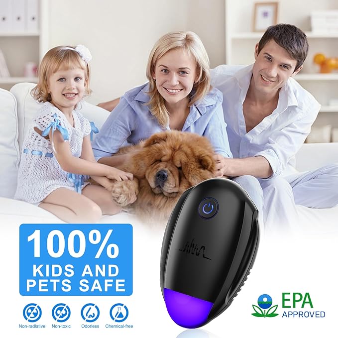 Upgraded Ultrasonic Repeller,Indoor Ultrasonic Repellent, Electronic Plug in Pest Control for Bugs,Mosquito,Roach, Ant, Rodent, Mouse, Spider Repellent for House, Warehouse, Garage (Black)