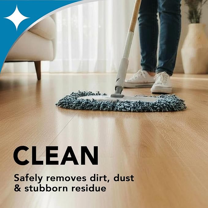 Weiman Hardwood Floor Cleaner and Polish - Cleans Vinyl Tile, Solid, Laminate, Natural Shine, No Residue, Removes Scratches, Leaves Protective Layer, 1 Gallon Mop Soap & 32 Oz Restorer