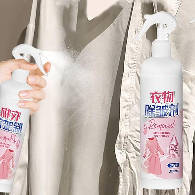 Fabric wrinklle Release Spray – 300ml Clothing Static Guard | Portable Ironing Alternative and Anti wrinklle Mist for Shirts, Coats, Sweaters, Pants, Travel Bag, Dorm Room, Daily Laundry Care