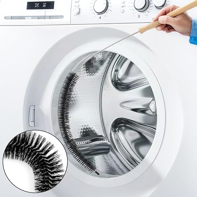 8 Pcs Washing Machine Cleaning Brush,Dryer Vent Cleaner Kit, Long Handle Crevice Brush Kit for Bathroom, Kitchen, Tile, Grout, Sink, Shower, and Vent Maintenance