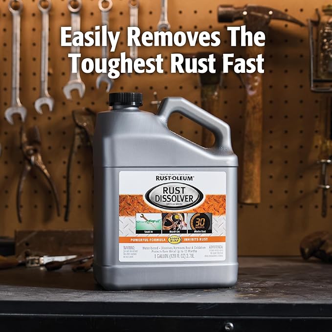 Rust-Oleum Rust Dissolver Soak & Bath | Heavy-Duty Corrosion Remover for Metal Tools, Cars, Bikes, Grills, Bolts, Firearms & More | Gallon