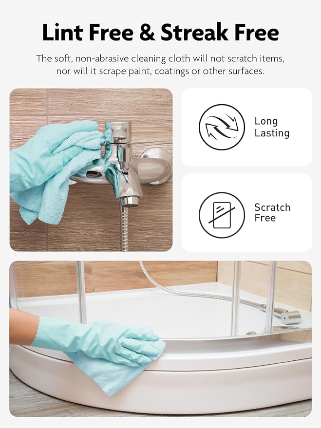 Fantasticlean Microfiber Cleaning Cloth Roll -40 Pack, Tear Away Microfiber Towels, 12" x 12", Reusable, Washable, Scratch Free, Ultra Absorbent Dishcloth for All-Around Cleaning Supplies (Blue)