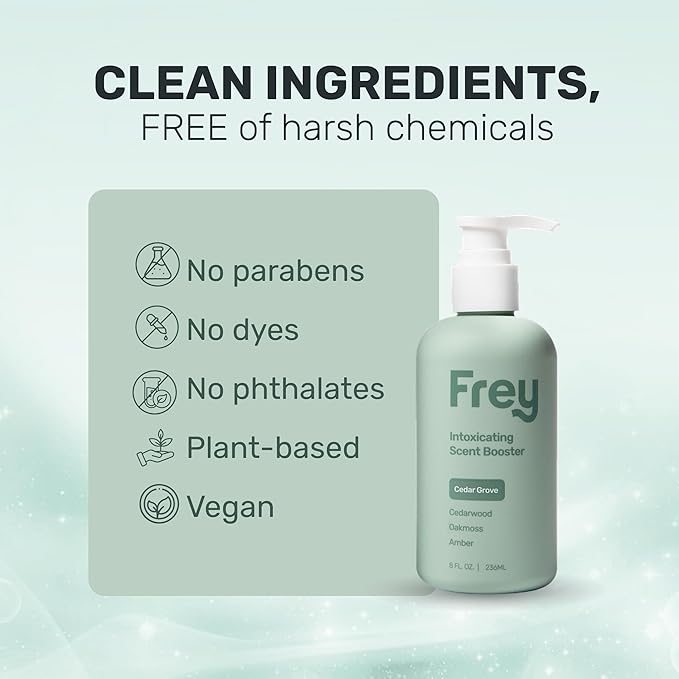 FREY In-Wash Laundry Scent Boosters - Fragrance Booster & Fabric Smell Deodorizer | Odor Eliminator for Fresh Scented Clothes (8 Fl (Pack of 2), Cedar Grove)