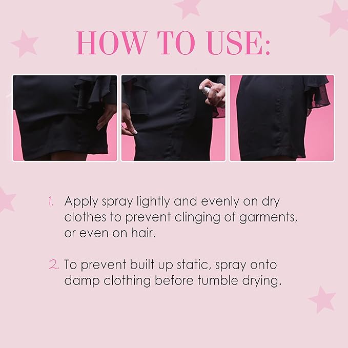 Hollywood Fashion Secrets Anti Static Spray for Clothes – Static Guard Spray Travel Size, Skin & Clothing Statics Eliminator, 1.7 fl oz