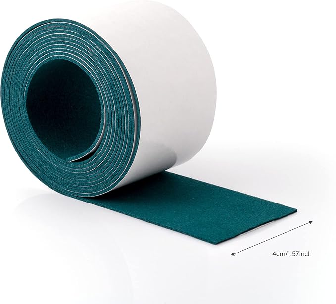 FOSHIO Micro Fiber Felt for Squeegee Edge Wrapping 2 Meters Length - Dark Green Suede Felt to Cover The Edges of Hard Card Squeegees