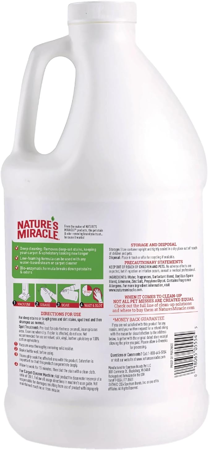 Nature's Miracle Carpet Shampoo, Deep-Cleaning Stain and Odor Remover