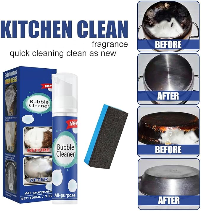 Bubble Cleaner Foam,All-Purpose Bubble Cleaner Spray, Foam Cleaner All Purpose Duty, Suitable for Cleaning Pots