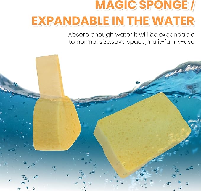 8-Count Pop Up Cellulose Sponges | Non-Scratch Eco-Friendly Kitchen Sponges for Dishes, Bathroom, Cars | Tear-Resistant Natural Scrub Sponges | Biodegradable Compostable Cellulose