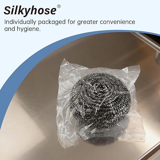 18 Pack Heavy Duty Stainless Steel Scrubber | Non-Scratch Steel Wool Pads for Pots, Grill Grates & Oven Racks, Kitchen Dishwashing | Rust-Free & Individually Wrapped