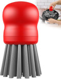 Mini Dish Brush for Cleaning Chicken Shredder, Palm Brush Dish Scrubber with Ergonomic Grip, Kitchen Brush for Washing Dishes, Pans, Pots, Sink (1, Red)
