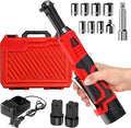 Electric Ratchet Wrench Set,40 Ft-lbs, 550 RPM, 16.8V Cordless Ratchet Wrench 3/8", Variable Speed Power Ratchet Tool Kit with 1/4" Adapter, LED Light, 2 * 2.0Ah Batteries and Fast Charger