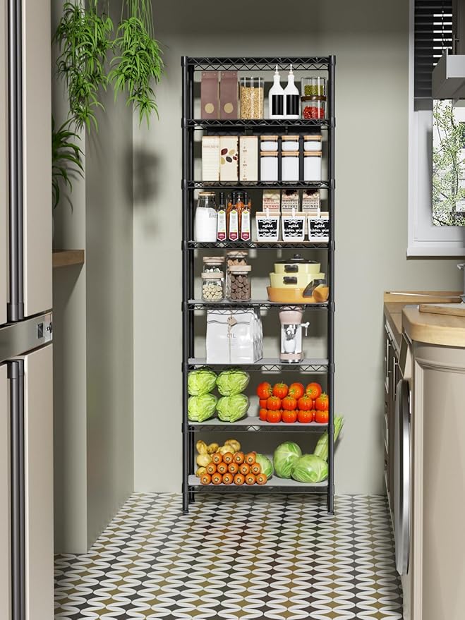 Golpart 8 Tier Adjustable Storage Shelves Heavy Duty Metal Shelf Wire Shelving Unit Organizer Rack for Home Kitchen Office Pantry Room Bathroom Shelving Organizers and Storage Laundry