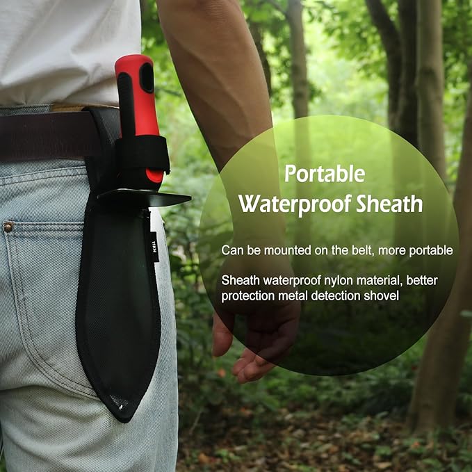 Heavy Duty Double Serrated Edge Digger - Metal Detecting Tool with Sheath, Belt Mounted, Gardening Accessories