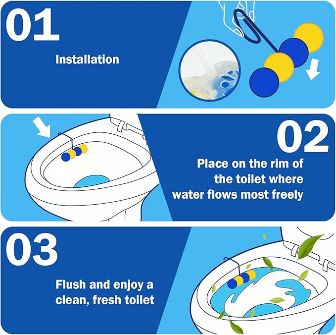 SCENTORINI 4-in-1 Toilet Bowl Cleaner, Rim Hanger Automatic Toilet Bowl Freshener, 4 Lemon & 4 Magnolia Scent, Toilet Bowl Cleaning Balls Long-Lasting up to 30 Days