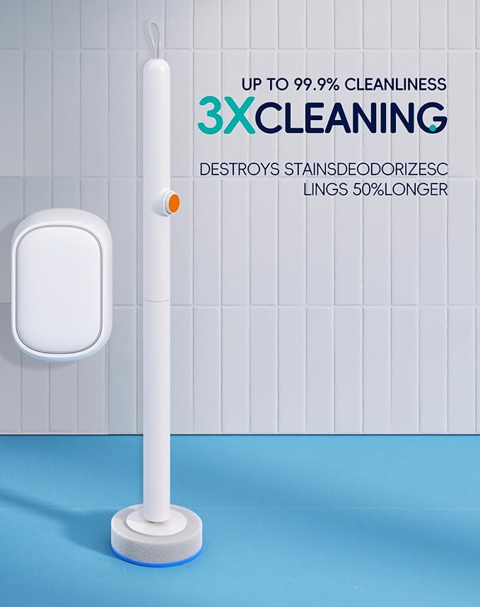 Disposable Toilet Cleaning System - Toilet Wand Kit with 18 High-Performance Refills, Wall Mounted Brush and Holder for Deep Cleaning Bathroom (Brush + 18 Refills)