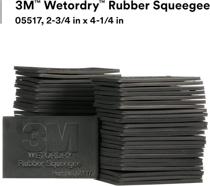 3M Wetordry Rubber Squeegee 05517, 2-3/4 in x 4-1/4 in, Comfort Fit, Flexible, For Wet Sanding