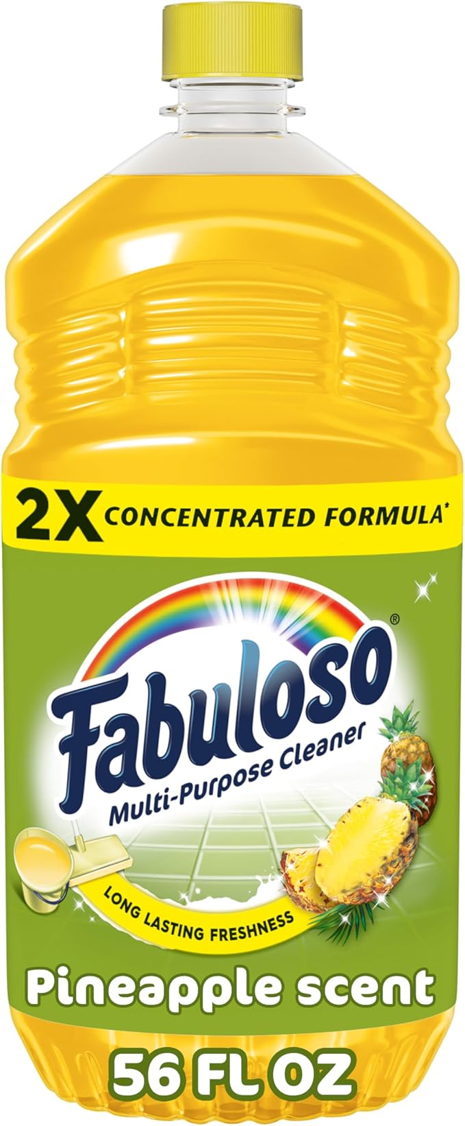 Fabuloso Multi-Purpose Cleaner, 2X Concentrated Formula, Floor Cleaner, Pineapple Scent, 56 fl oz